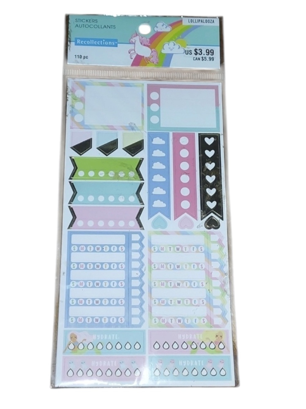 RECOLLECTIONS lollipalooza stickers autocollants 110 pc